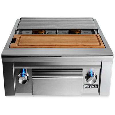 Lynx Professional Series Natural Gas Double Side by Side Burners with Maple Cutting Board and Drawer - Stainless Steel | LSB2PC1NG