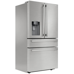 Sharp 36 in. 21.6 cu. ft. Counter Depth 4-Door French Door Refrigerator with Ice & Water Dispenser - Stainless Steel, , hires