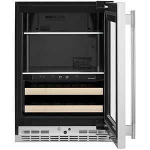 KitchenAid 24 in. Built-In/Freestanding 4.8 cu. ft. Compact Beverage Center with Adjustable Shelves & Digital Control - Stainless Steel with PrintShield Finish, , hires
