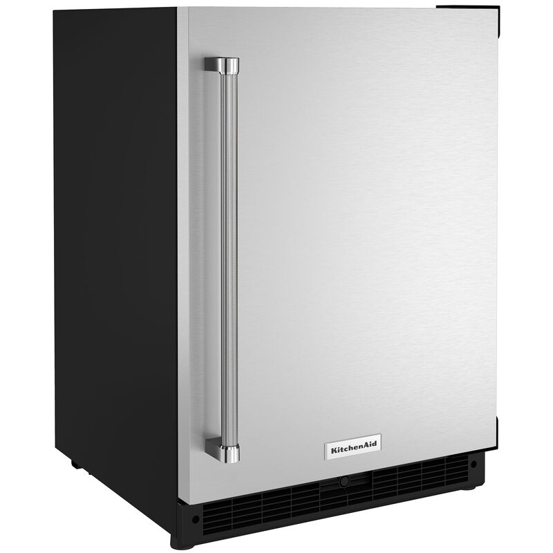 KitchenAid 24 in. 5.0 cu. ft. Built-In Undercounter Refrigerator Right Hinged - Stainless Steel, Stainless Steel, hires
