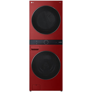 LG 27 in. WashTower with 4.5 cu. ft. Washer with 6 Wash Programs & 7.4 cu. ft. Electric Dryer with 6 Dryer Programs, Sensor Dry & Wrinkle Care - Candy Apple Red, Candy Apple Red, hires