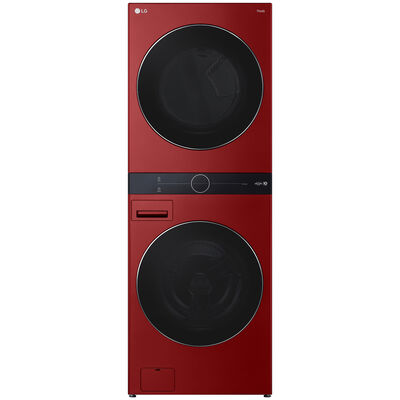 LG 27 in. WashTower with 4.5 cu. ft. Washer with 6 Wash Programs & 7.4 cu. ft. Electric Dryer with 6 Dryer Programs, Sensor Dry & Wrinkle Care - Candy Apple Red | WKEX200HRA