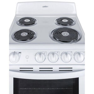 Summit 24 in. 2.9 cu. ft. Electric Range with Coil Burners - White, , hires