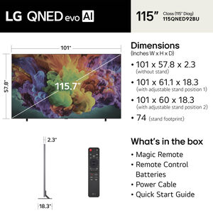 LG - 115" Class QNED92B QNED Mini-LED 4K UHD Smart webOS TV, , hires