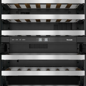 Thermador Freedom Collection 24 in. Undercounter Wine Cooler with Wood Racks, Dual Temperature Zones & 41 Bottle Capacity - Custom Panel Ready, , hires