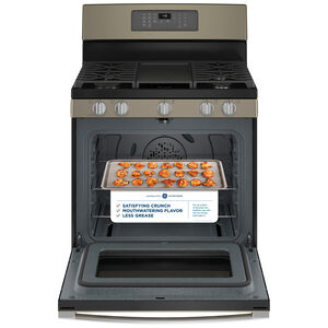 GE 30 in. 5.0 cu. ft. Air Fry Convection Oven Freestanding Gas Range with 5 Sealed Burners & Griddle - Slate, Slate, hires