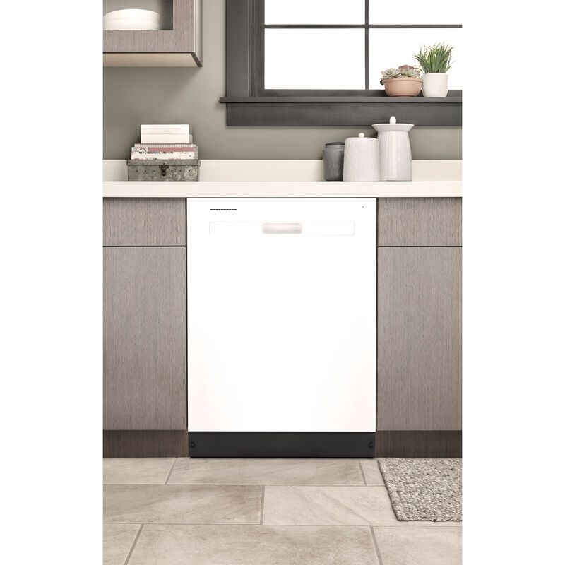 Whirlpool 24 in. Built-In Dishwasher with Top Control, 55 dBA Sound Level, 14 Place Settings, 4 Wash Cycles & Sanitize Cycle - White, White, hires