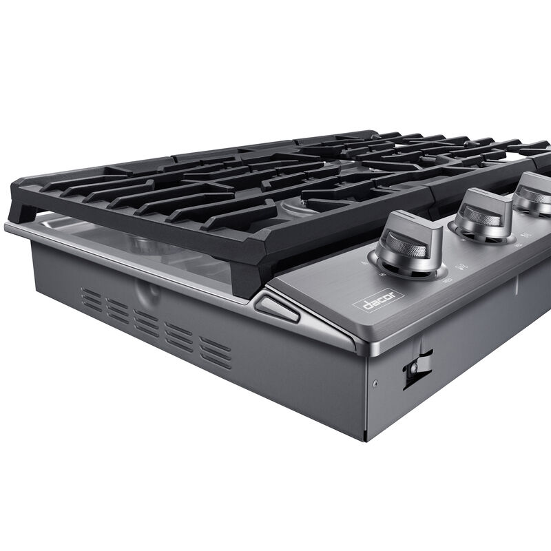 Dacor Transitional 30 in. 5-Burner Smart Natural Gas Cooktop with Griddle, Simmer Burner & Power Burner - Silver Stainless, , hires