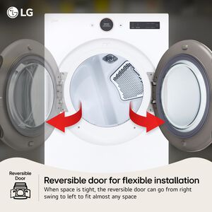 LG 27 in. 7.4 cu. ft. Smart Stackable Gas Dryer with AI Sensor Dry, TurboSteam, Sanitize & Steam Cycle - White, White, hires