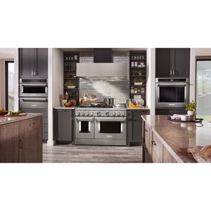 KitchenAid 48 in. 6.3 cu. ft. Smart Convection Double Oven Freestanding Gas Range with 6 Sealed Burners & Griddle - Stainless Steel, , hires