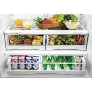 GE Profile 36 in. 27.7 cu. ft. French Door Refrigerator with Ice & Water Dispenser - Fingerprint Resistant Stainless, Fingerprint Resistant Stainless, hires