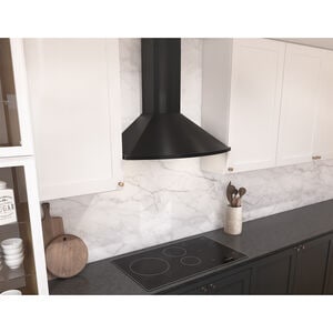 Zephyr 30 in. Convertible Chimney Style Range Hood with 600 CFM, 5 Fan Speeds & 2 LED Lights - Black, , hires