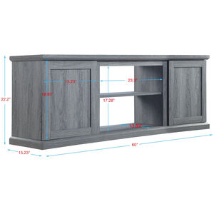 Manhattan Comfort Franklin 60" TV Stand with 2 Doors & Open Shelves - Gray, , hires