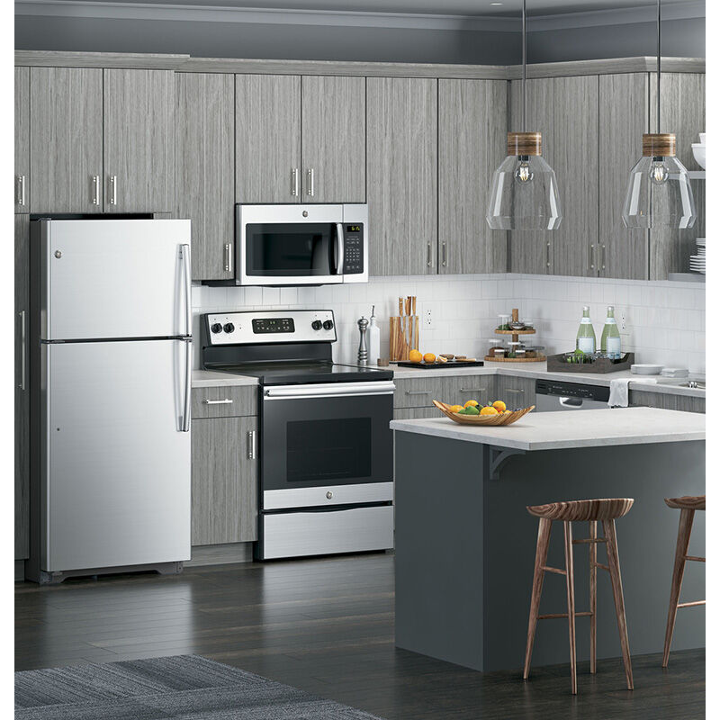 GE 30" 1.6 Cu. Ft. Over-the-Range Microwave with 10 Power Levels & 300 CFM - Stainless Steel, Stainless Steel, hires