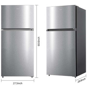 Midea 28 in. 14.2 cu. ft. Counter Depth Garage-Ready Top Freezer Refrigerator - Stainless Steel, Stainless Steel, hires