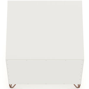 Manhattan Comfort Rockefeller Mid-Century Modern 1-Drawer Nightstand White, White, hires