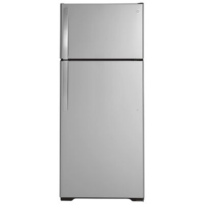 GE 28 in. 17.5 cu. ft. Top Freezer Refrigerator - Stainless Steel | GTS18HYNRFS