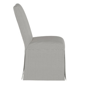 Skyline Furniture Slipcover Dining Chair in Linen Fabric - Oxford Stripe Charcoal, , hires