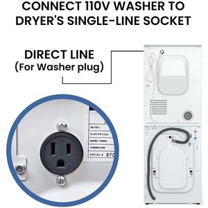 Equator 24 in. 1.62 cu. ft. Electric Front Load Laundry Center with Sensor Dry, Pet & Sanitize Cycle - White, , hires
