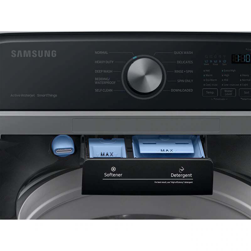 Samsung 27 in. 4.7 cu. ft. Smart Top Load Washer with Active WaterJet - Brushed Black, Brushed Black, hires