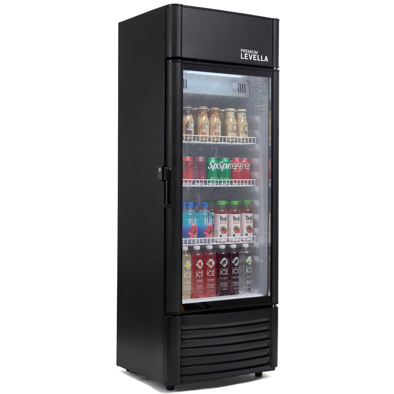 Premium Levella 23 in. 6.5 cu. ft. Beverage Center with Adjustable Shelves & Customizable Lightbox - Black, , hires