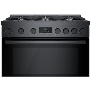 Bosch 800 Series 36 in. 3.7 cu. ft. True European Convection Dual Fuel Range with 6 Sealed Burners - Black Stainless Steel, , hires