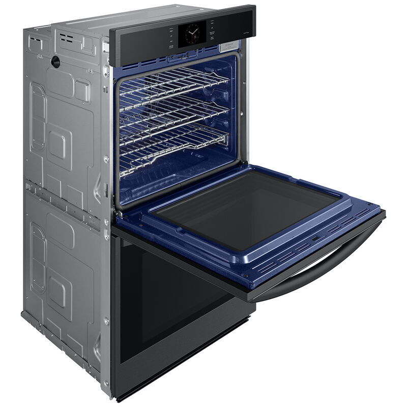 Samsung 30 in. 10.2 cu. ft. Smart Top Control SteamElectric Double Wall Oven with Dual Convection - Matte Black, , hires