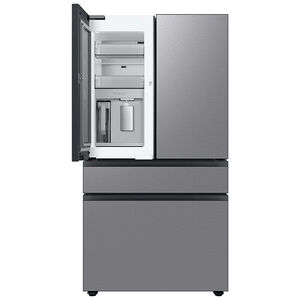 Samsung Bespoke 36 in. 28.8 cu. ft. Smart 4-Door French Door Refrigerator with Beverage Center & Internal Water Dispenser - Stainless Steel, Stainless Steel, hires