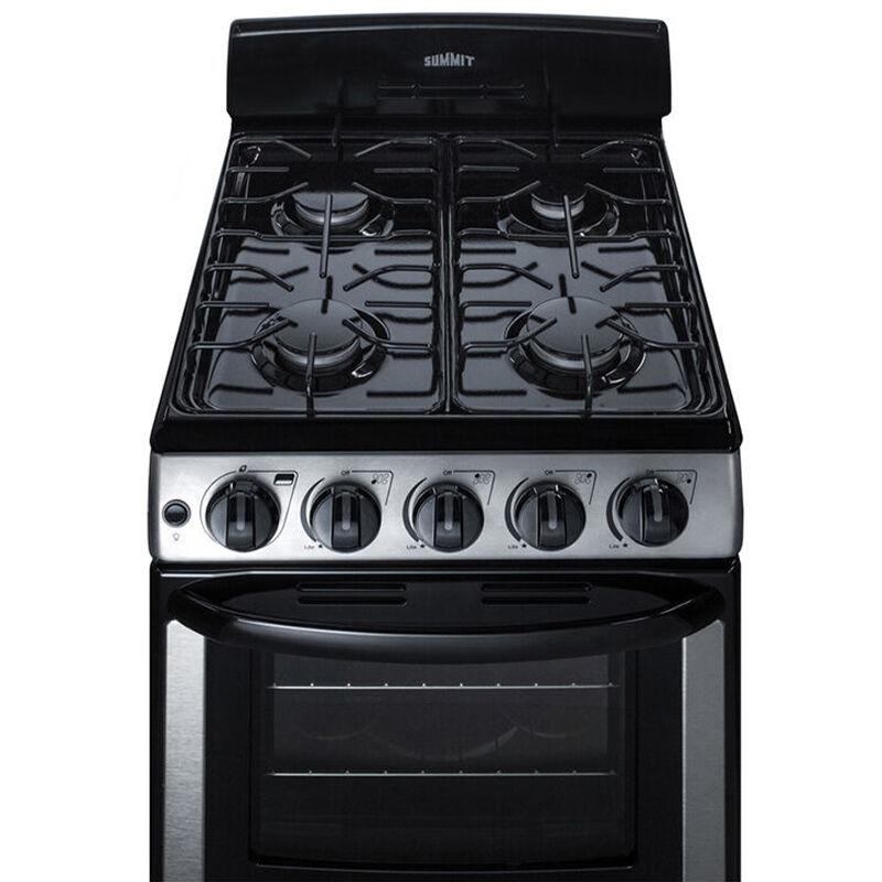 Summit 20 in. 2.3 cu. ft. Oven Freestanding Gas Range with 4 Sealed Burners - Stainless Steel, , hires