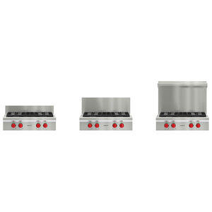 Wolf 30 in. Liquid Propane Gas Cooktop with 4 Sealed Burners - Stainless Steel, , hires
