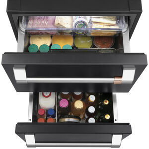 Cafe 24 in. 5.7 cu. ft. Double Refrigerator Drawers - Matte Black, Matte Black, hires