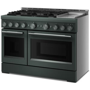 KitchenAid Commercial-Style 48 in. 6.3 cu. ft. Air-Fry True European Convection Double Oven Gas Range with 6 Sealed Burners & Griddle - Juniper, , hires