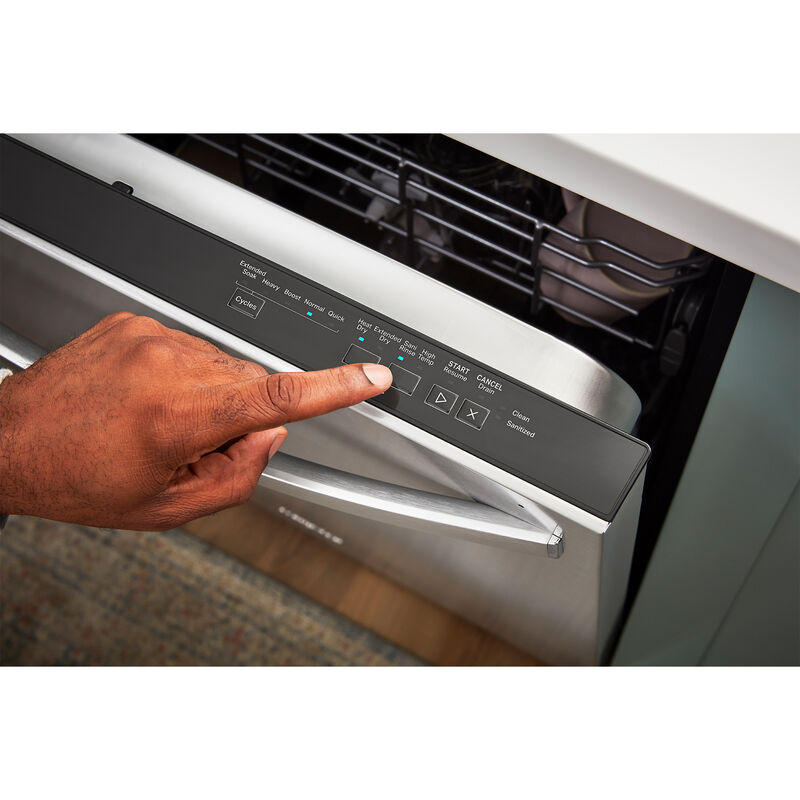 Whirlpool 24 in. Top Control Dishwasher with 51 dBa Sound Level, 3rd-Rack & Pocket - Fingerprint Resistant Stainless, , hires