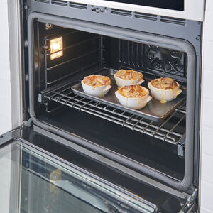 Monogram Statement Series 30 in. 5 cu. ft. Smart Speed Electric Single Wall Oven with True European Convection - Stainless Steel, , hires