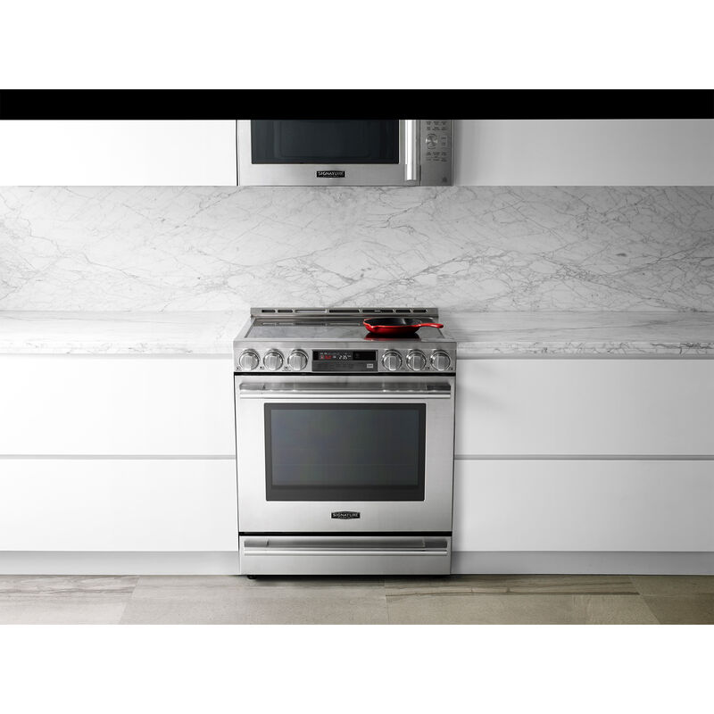 Signature Kitchen Suite 30 in. 1.7 cu. ft. 950W Smart Over-the-Range Microwave with 300 CFM, Convection & Sensor Cooking - Stainless Steel, , hires