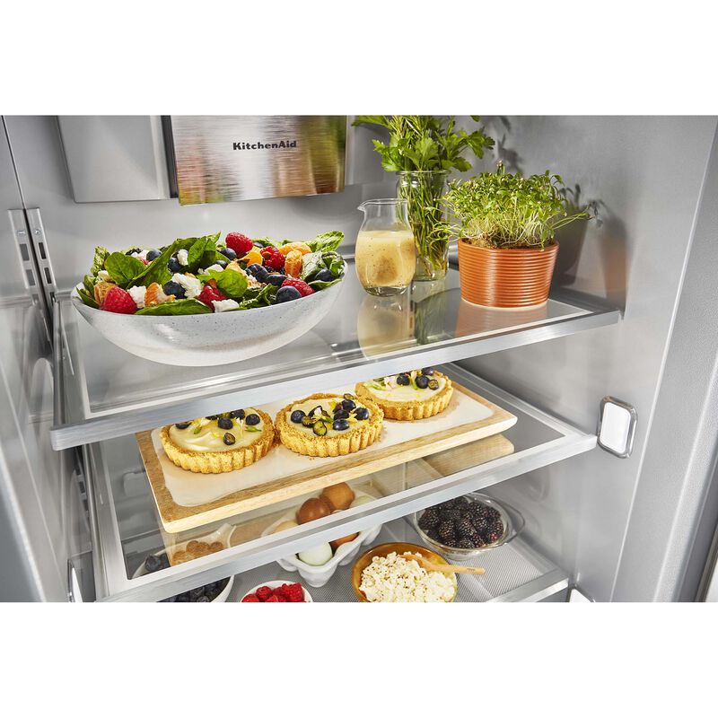 KitchenAid 48 in. 29.4 cu. ft. Built-In Counter Depth Side by Side Refrigerator with Ice & Water Dispenser - Stainless Steel with PrintShield Finish, Stainless Steel with PrintShield Finish, hires