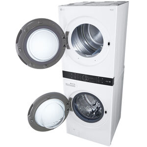 LG 27 in. WashTower with 4.5 cu. ft. Washer with 10 Wash Programs & 7.4 cu. ft. Gas Dryer with 9 Dryer Programs, Sensor Dry & Wrinkle Care - White, White, hires