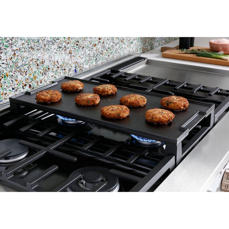 Cafe Commercial-Style 48 in. 8.2 cu. ft. Smart Air Fry True European Convection Double Oven Dual Fuel Range with 6 Sealed Burners & Griddle - Stainless Steel, Stainless Steel, hires