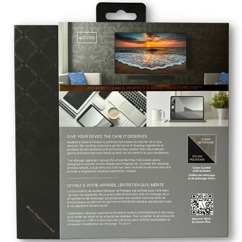 Austere Anti-Bacterial Clean & Protect with Easy-Trigger Pump and Dual-Textured Cleaning Cloth, , hires