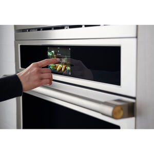 Monogram Statement Series 30 in. 5 cu. ft. Smart Speed Electric Single Wall Oven with True European Convection - Stainless Steel, , hires
