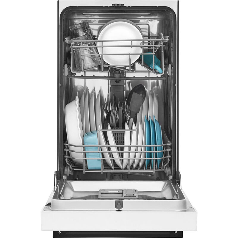 Frigidaire 18 in. Built-In Dishwasher with Front Control, 52 dBA Sound Level, 8 Place Settings, 6 Wash Cycles & Sanitize Cycle - White, White, hires