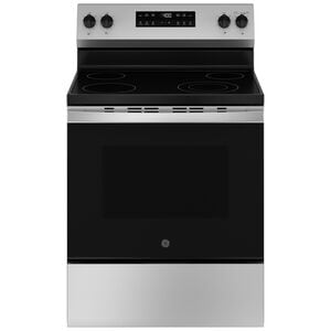 GE 400 Series 30 in. 5.3 cu. ft. Smart Oven Freestanding Electric Range with 4 Radiant Burners - Stainless Steel, Stainless Steel, hires