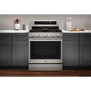 LG 30 in. 6.3 cu. ft. Smart Air-Fry True European Convection Gas Range with 5 Sealed Burners & Griddle - PrintProof Stainless Steel, , hires