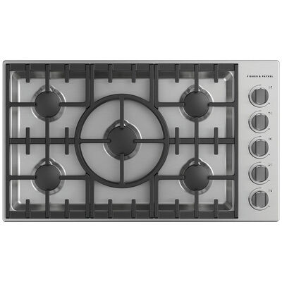 Fisher & Paykel Series 9 Professional Series 36" Gas Cooktop with 5 Sealed Burners - Stainless Steel | CDV3365HN
