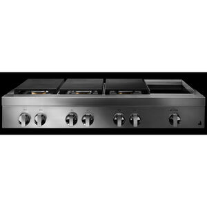 JennAir Noir 48 in. 6-Burner Natural Gas Rangetop with Griddle, Simmer Burner & Power Burner - Stainless Steel, , hires