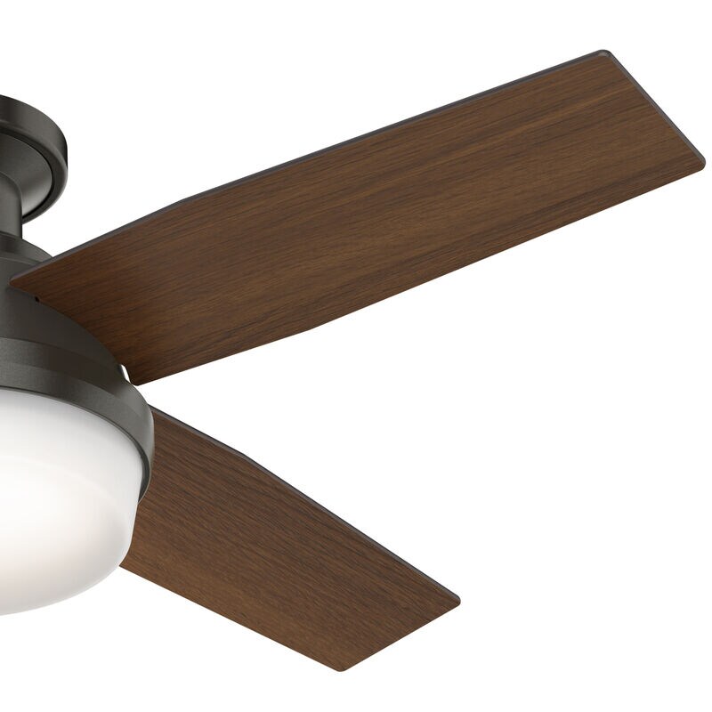 Hunter Dempsey 44 in. Low Profile Ceiling Fan with LED Light Kit and Handheld Remote - Noble Bronze, Noble Bronze, hires