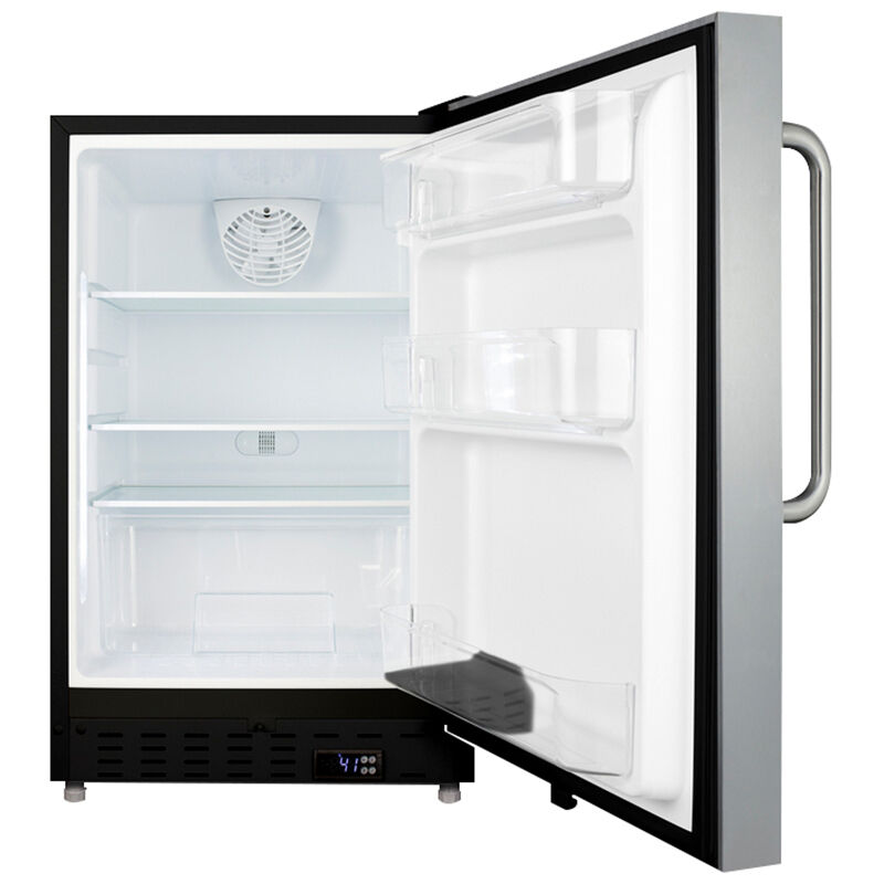 Summit 21 in. 3.5 cu. ft. Undercounter Refrigerator with Towel Bar Handle - Stainless Steel, , hires