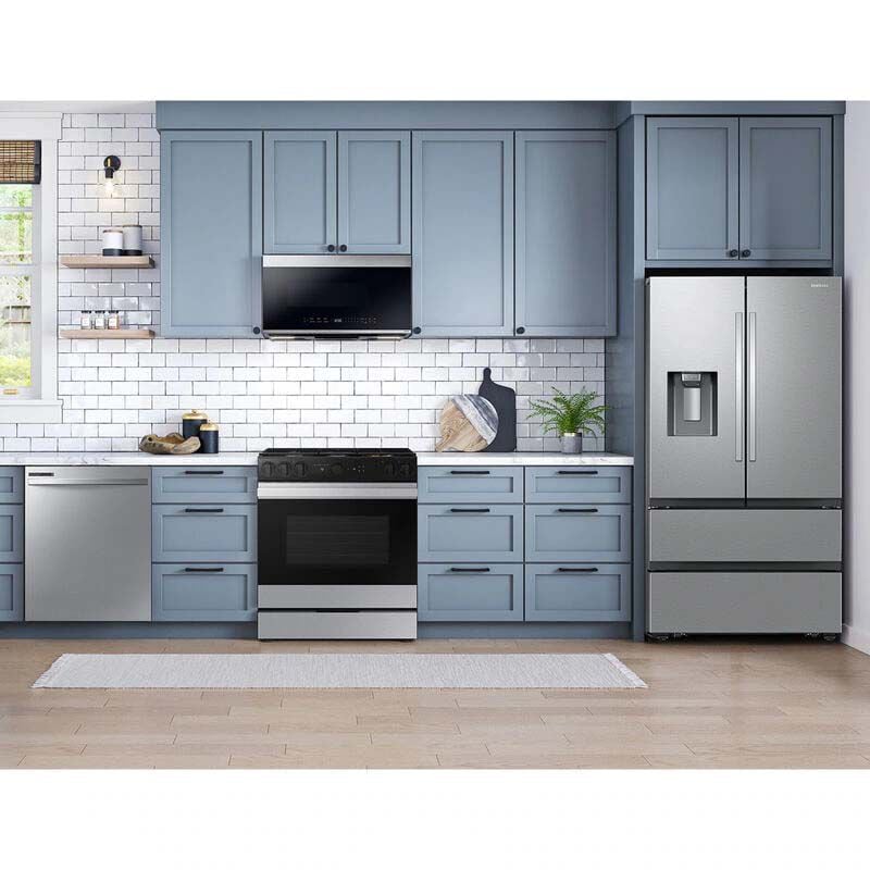 Samsung Bespoke 30 in. 6 cu. ft. Smart Air Fry True European Convection Slide-In Gas Range with 5 Sealed Burners & Griddle - Stainless Steel, Stainless Steel, hires