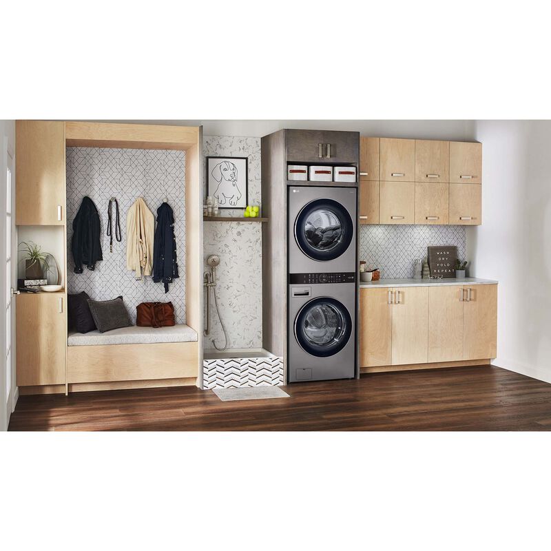 LG 27 in. WashTower with 4.5 cu. ft. Washer with 6 Wash Programs & 7.4 cu. ft. Electric Dryer with 6 Dryer Programs, Sensor Dry & Wrinkle Care - Graphite Steel, Graphite Steel, hires