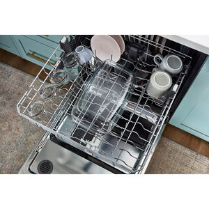 Whirlpool 24 in. Top Control Dishwasher with 51 dBa Sound Level, 3rd-Rack & Pocket - Fingerprint Resistant Stainless, , hires